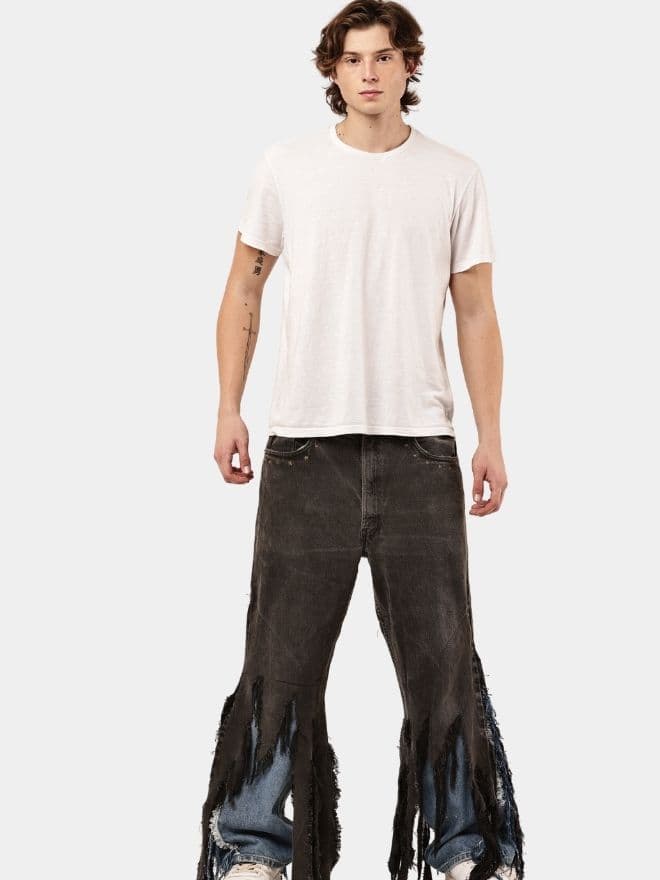 Levi’s Distressed Strip Hem Jeans – Layered Blue Detail thumbnail 2