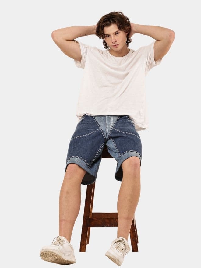 Custom Double Knee Denim Jorts thumbnail 3