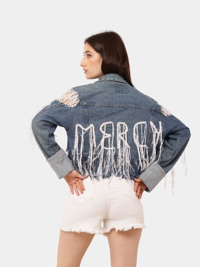 Fray Denim Jacket — image 1 of 8