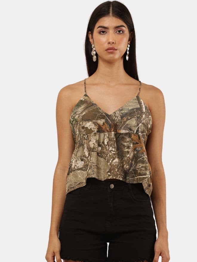 Realtree Camouflage Crop Top  Strappy Cami thumbnail 3