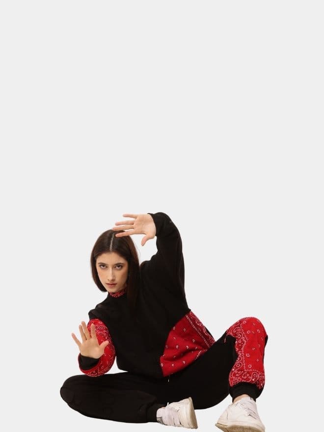Fleece Rebellion Set – Asymmetric Appliqué Streetwear Co-Ord thumbnail 3