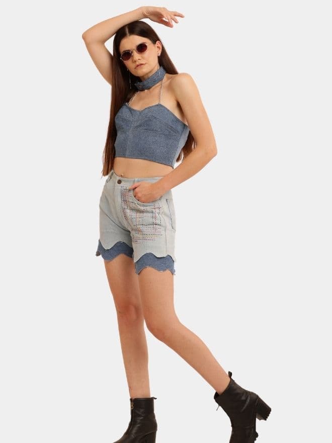 Blue Tonal Reworked Denim Co-Ord Set thumbnail 3
