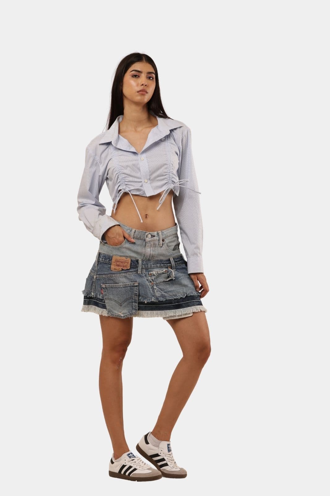 Levi’s Denim Skirt | Distressed Double Jean Design thumbnail 4