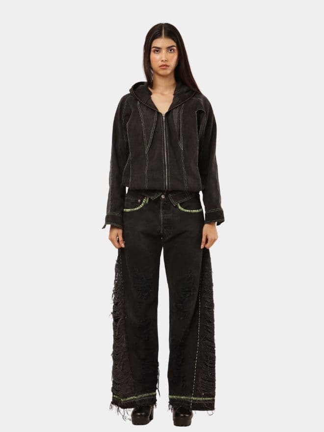 Levi's Double-Layer Distressed Flare Pants — image 1 of 12