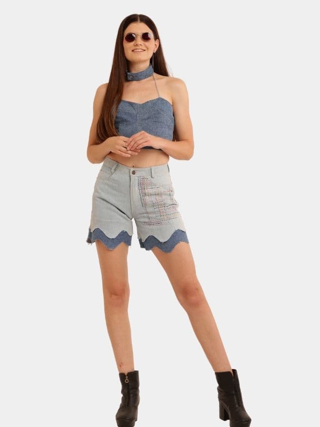 Blue Tonal Reworked Denim Co-Ord Set — image 1 of 11