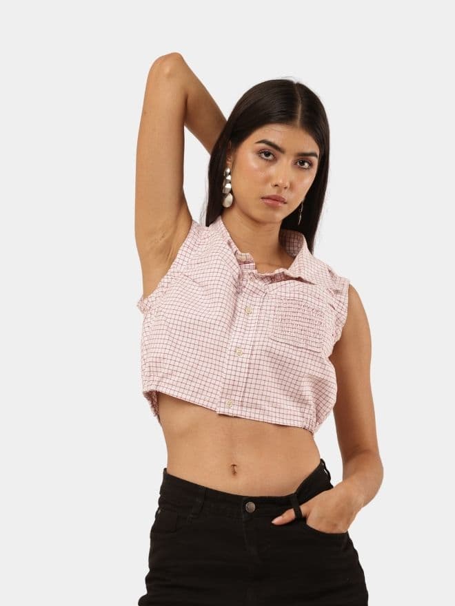 Sleeveless Crop Shirt Top Bundle — image 1 of 7