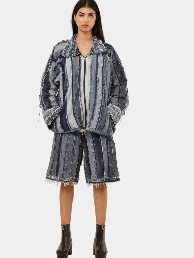 Reconstructed Levi's Panelled Jacket & Shorts Set thumbnail 3