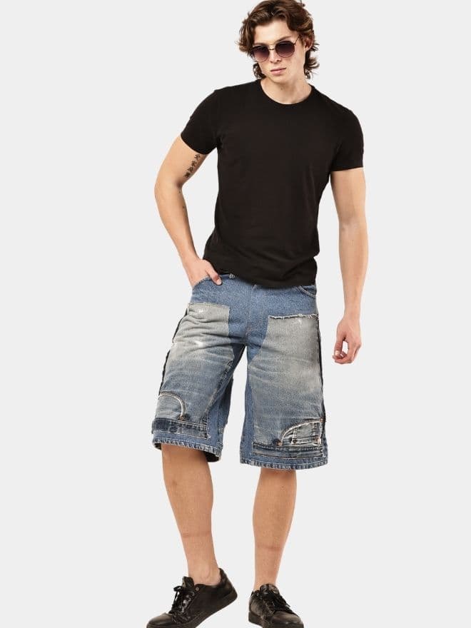 Reverse Waist Double Knee Jorts thumbnail 4