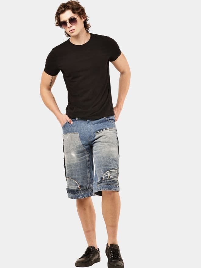 Reverse Waist Double Knee Jorts thumbnail 3