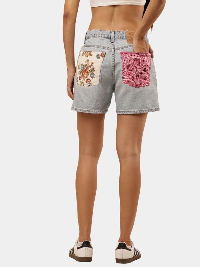 Levi’s Shorts with Hand-Embroidered & Bandana Patch thumbnail 4