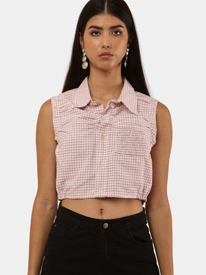 Sleeveless Crop Shirt Top Bundle thumbnail 4