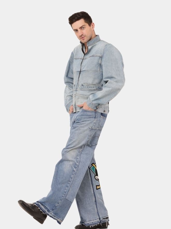 Deconstructed Vintage Denim Jacket thumbnail 4