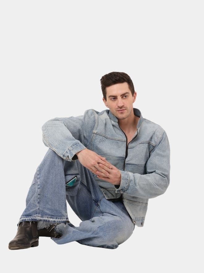 Deconstructed Vintage Denim Jacket thumbnail 3