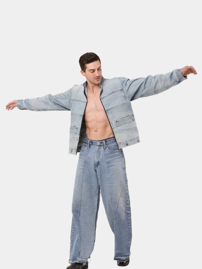 Deconstructed Vintage Denim Jacket thumbnail 2