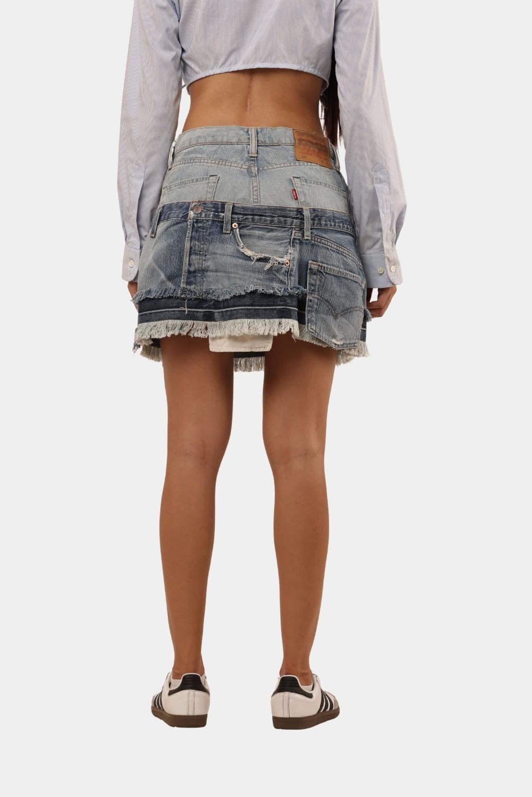 Levi’s Denim Skirt | Distressed Double Jean Design thumbnail 3