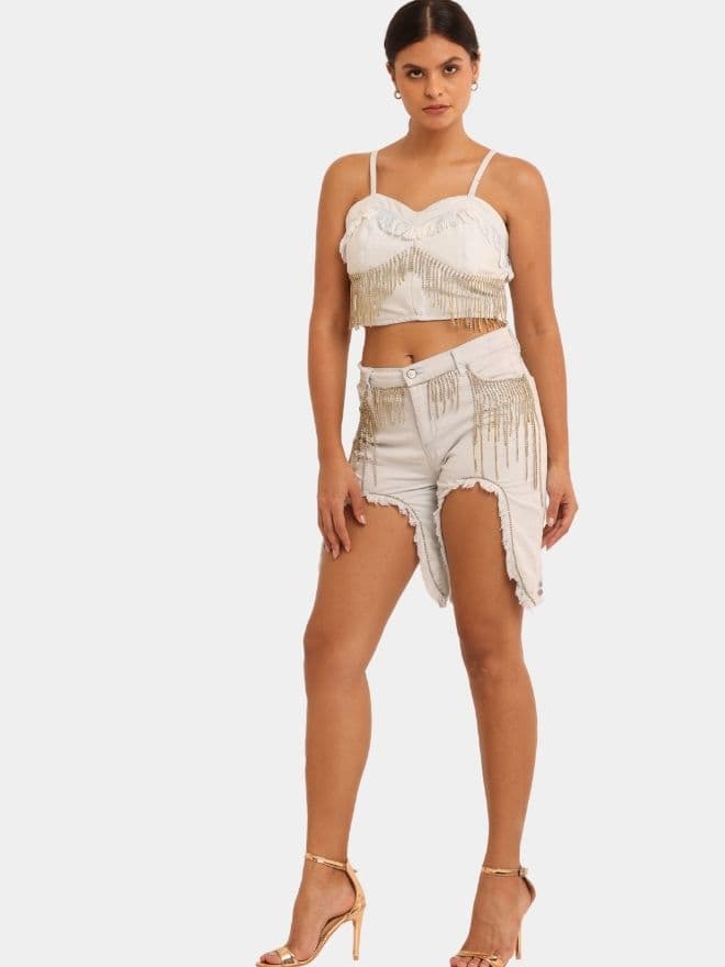 Rhinestone Reworked Denim Co-Ord Set alternate