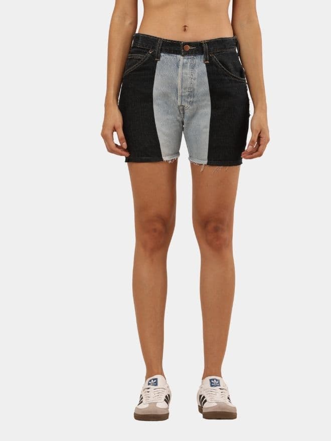 Two-Tone Denim Shorts thumbnail 4