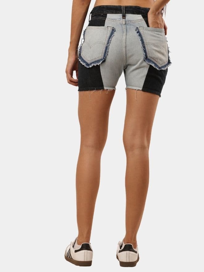 Two-Tone Denim Shorts thumbnail 3