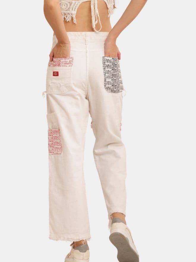 White Typo Carpenter Pant – Screen Print Denim thumbnail 2