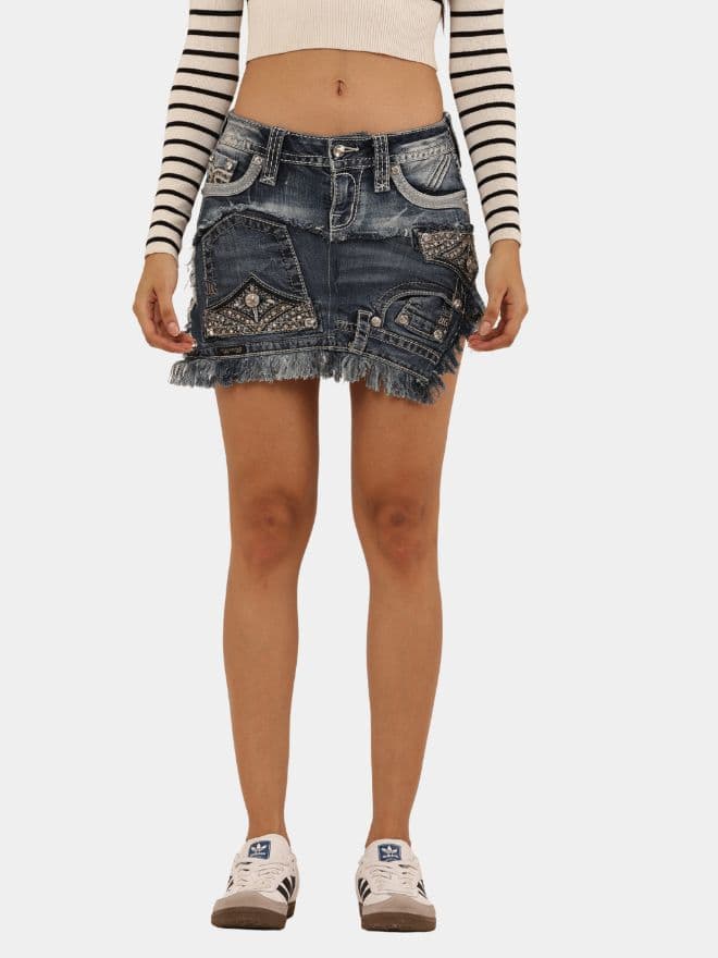 Miss Me Jeans Recrafted Mini Skirt thumbnail 3