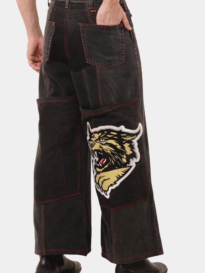 Y2K RAV Skater Patchwork Denim Pants