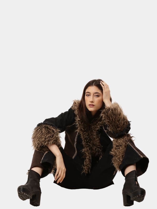 Frost Co-Ord Set – Canvas & Faux Fur Handcrafted Ensemble thumbnail 4