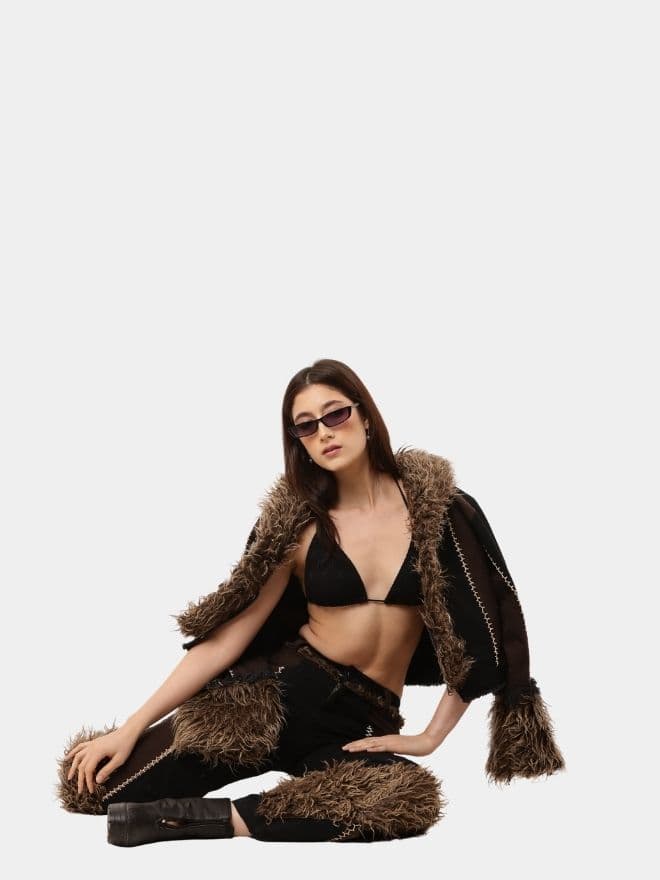 Frost Co-Ord Set – Canvas & Faux Fur Handcrafted Ensemble thumbnail 3