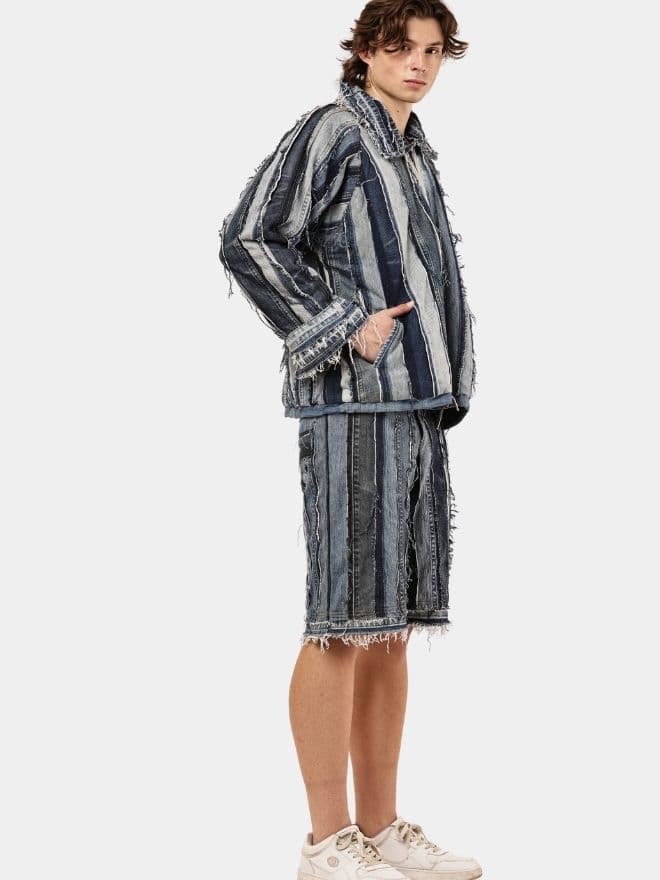 Reconstructed Levi's Panelled Jacket & Shorts Set thumbnail 4
