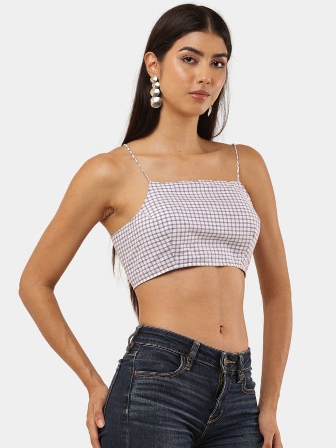 Shirt Check Crop Top thumbnail 2