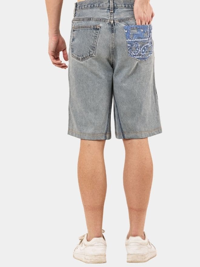 Reworked Bandana Patch Denim Jorts thumbnail 3