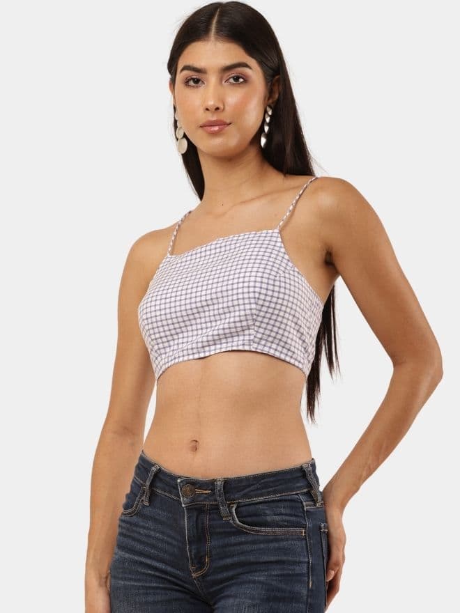 Shirt Check Crop Top — image 1 of 5