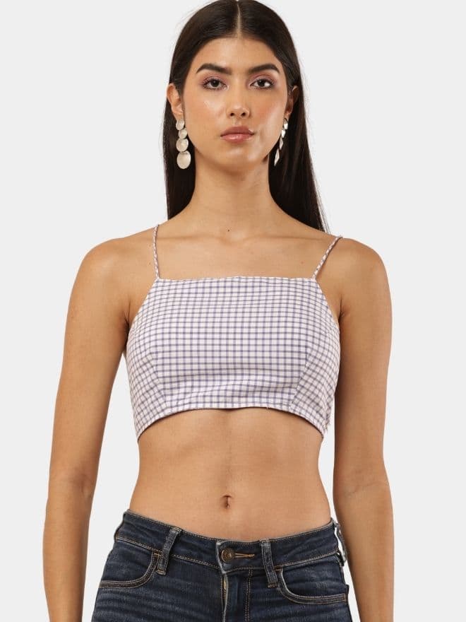 Shirt Check Crop Top thumbnail 3