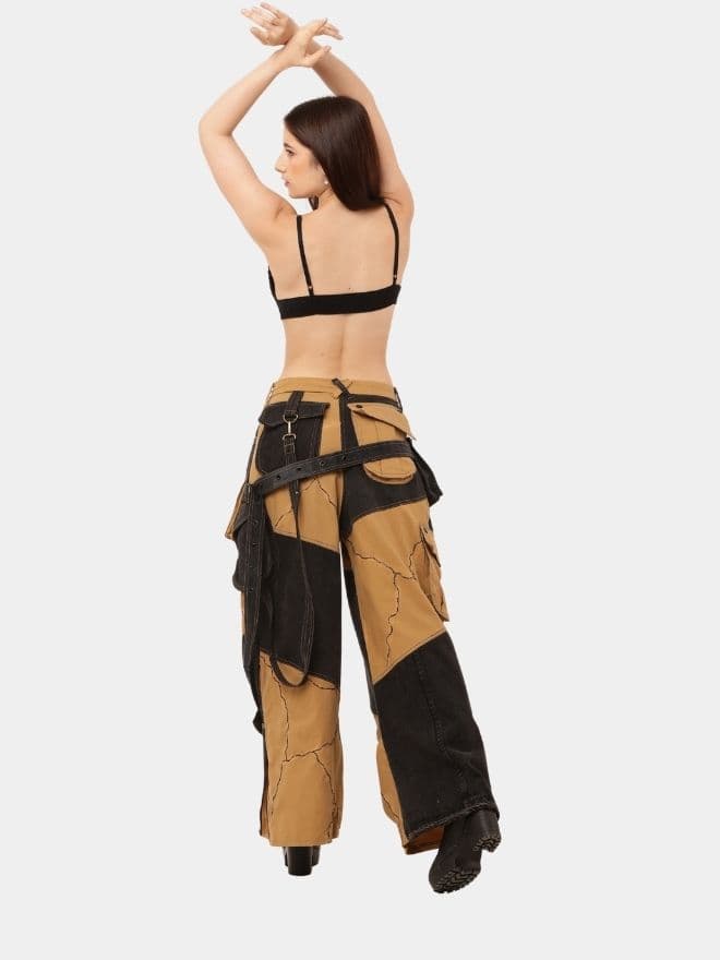 Detach Cargo Pant – Upcycled Embroidered Utility Denim thumbnail 2
