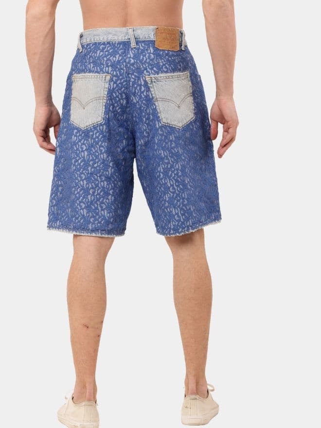 Mesh Denim Barmoda Shorts thumbnail 4