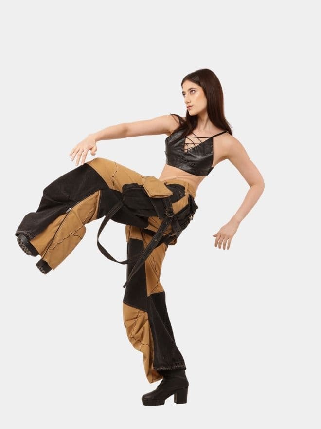 Detach Cargo Pant – Upcycled Embroidered Utility Denim thumbnail 4