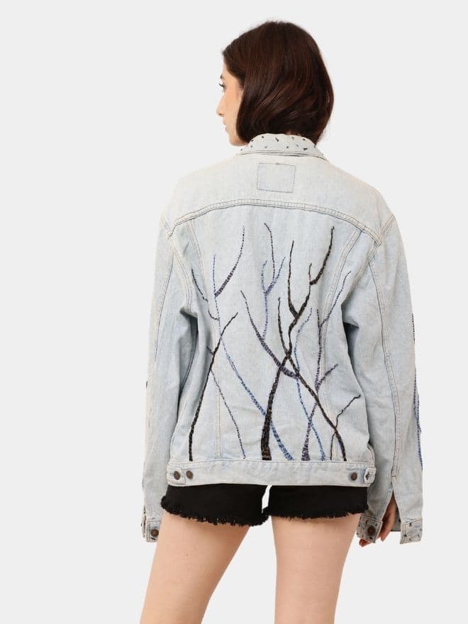 Couture Wave Reworked Denim Jacket — image 1 of 8