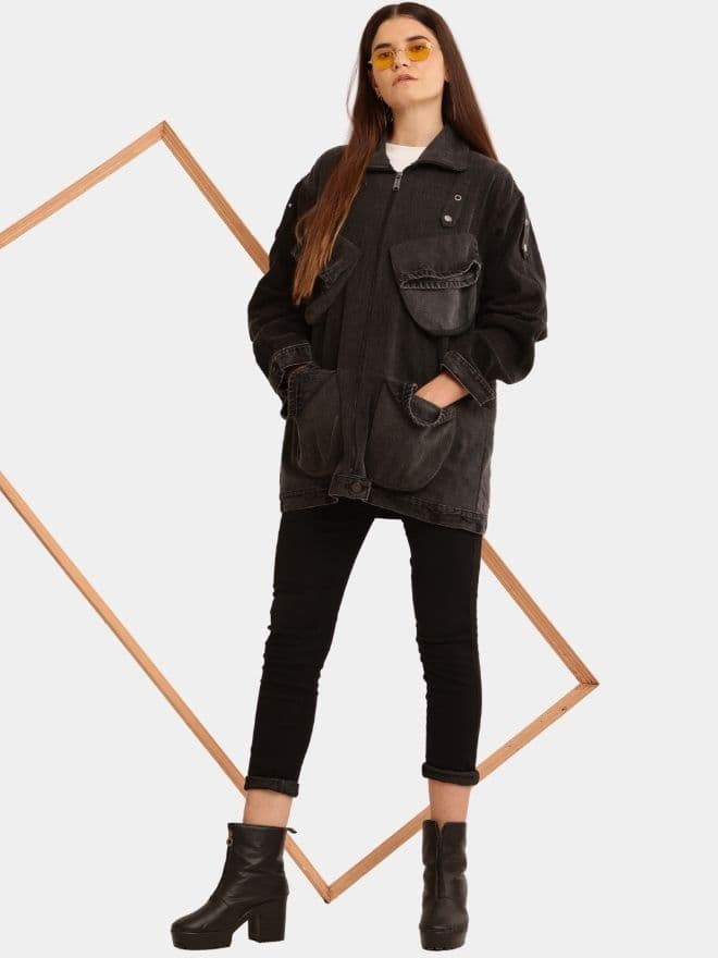 Hem Pocket Reworked Denim Jacket — image 1 of 16