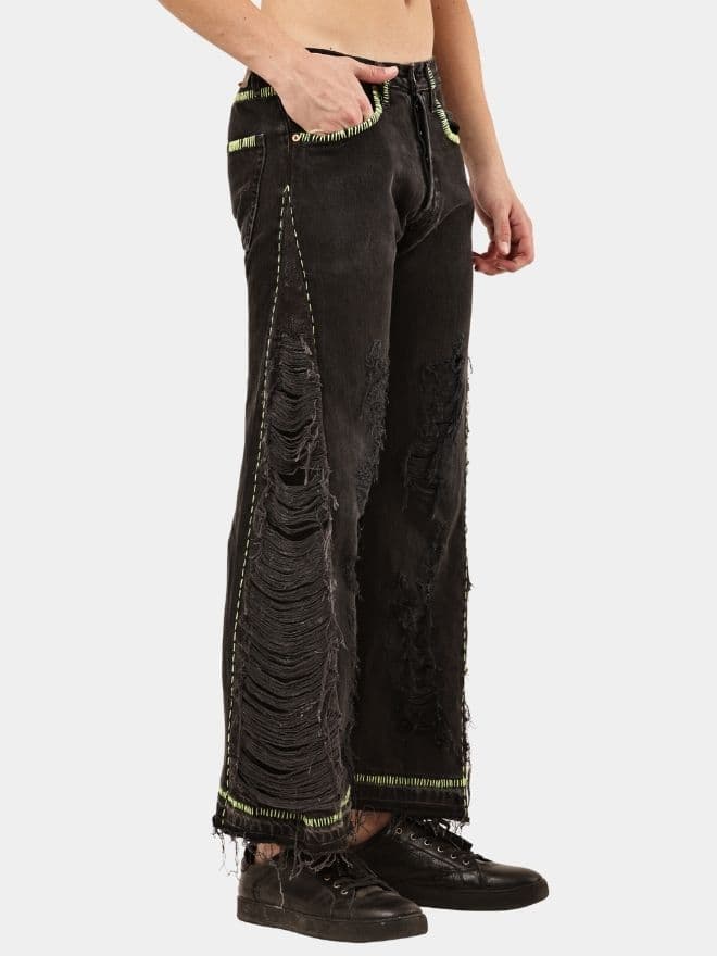 Levi’s Baggy Panel Denim – Neon Hand Embroidery thumbnail 2