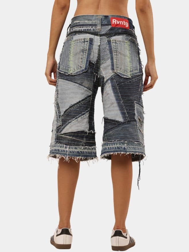 Upcycled Patchwork Denim Jort thumbnail 2