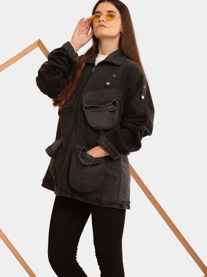 Hem Pocket Reworked Denim Jacket thumbnail 4