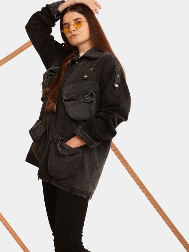 Hem Pocket Reworked Denim Jacket thumbnail 3
