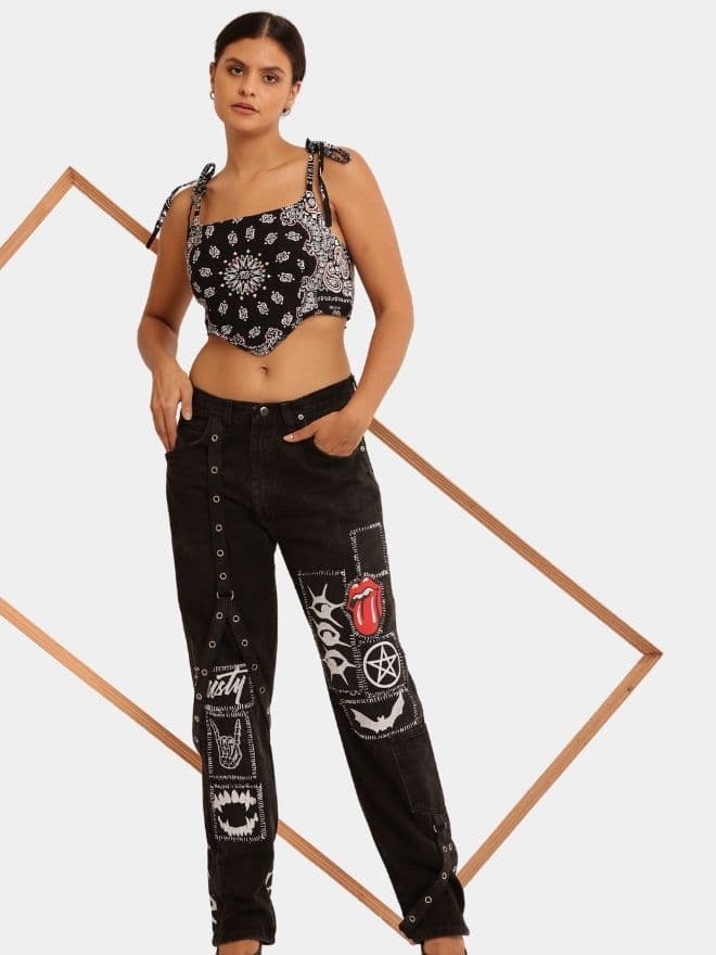 Gothic Bandana Set – Black Bandana Corset thumbnail 3