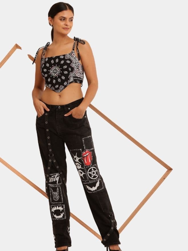 Gothic Bandana Set – Black Bandana Corset — image 1 of 9