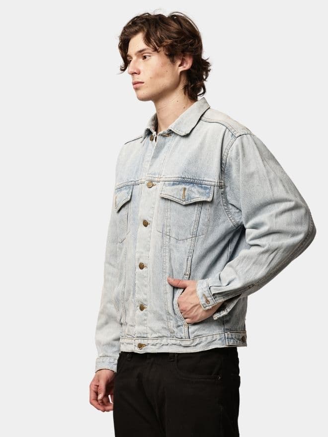 Denim Jacket with Medusa Hand Paint thumbnail 4