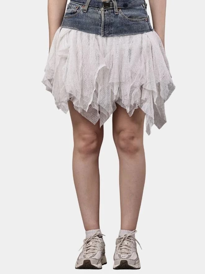 Levi’s Denim & Mesh Layered Skirt thumbnail 2