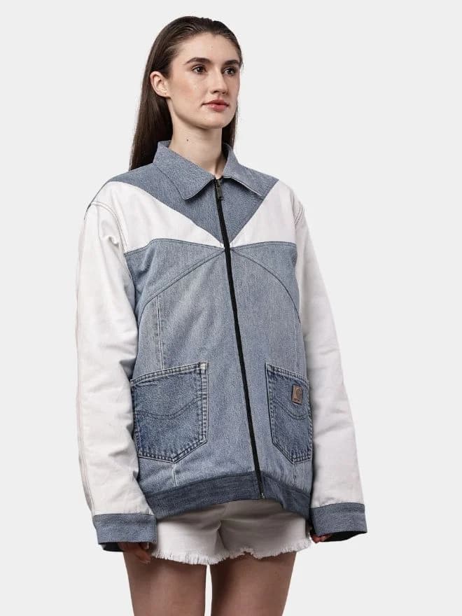 Dual-Tone Denim Patchwork Jacket thumbnail 4