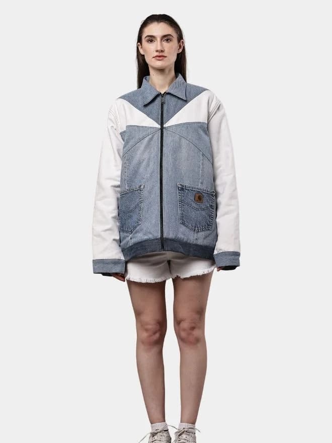 Dual-Tone Denim Patchwork Jacket thumbnail 3
