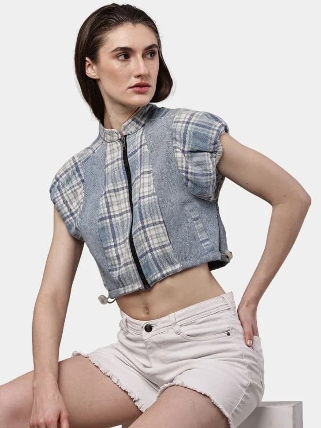 Flannel Check Crop Top thumbnail 2