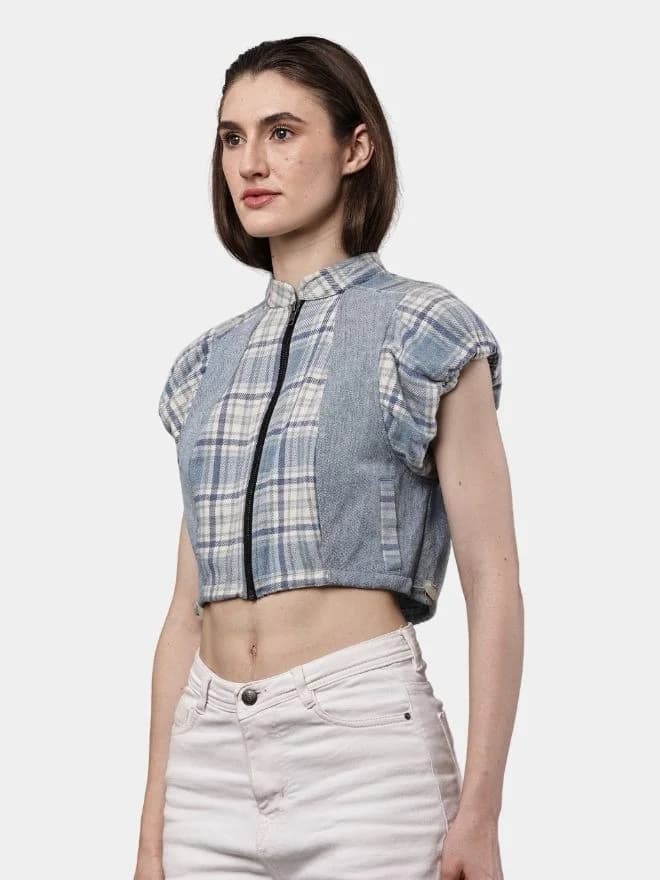 Flannel Check Crop Top thumbnail 4