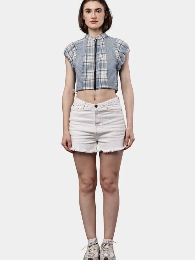 Flannel Check Crop Top thumbnail 3
